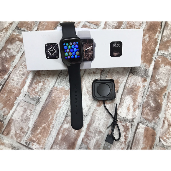 T500+ Plus Smart Watch SERIES 7 BLACK BLUETOOTH WILL CONNECT IPHONE SAMSUNG 45mm - Picture 2 of 5